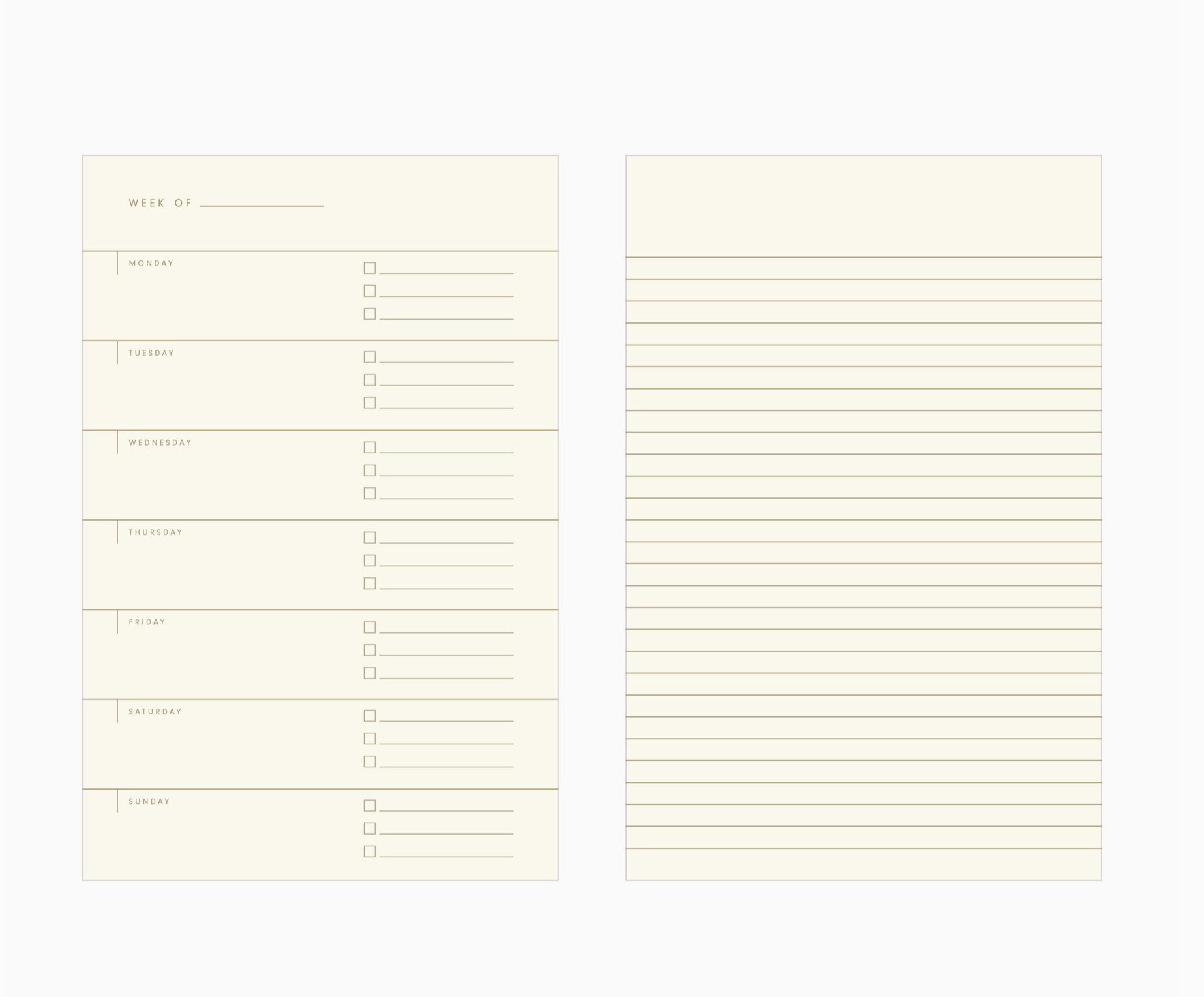 NEW ITEM! 24/7 Weekly Planner Journal - UNDATED - notebooks & honey