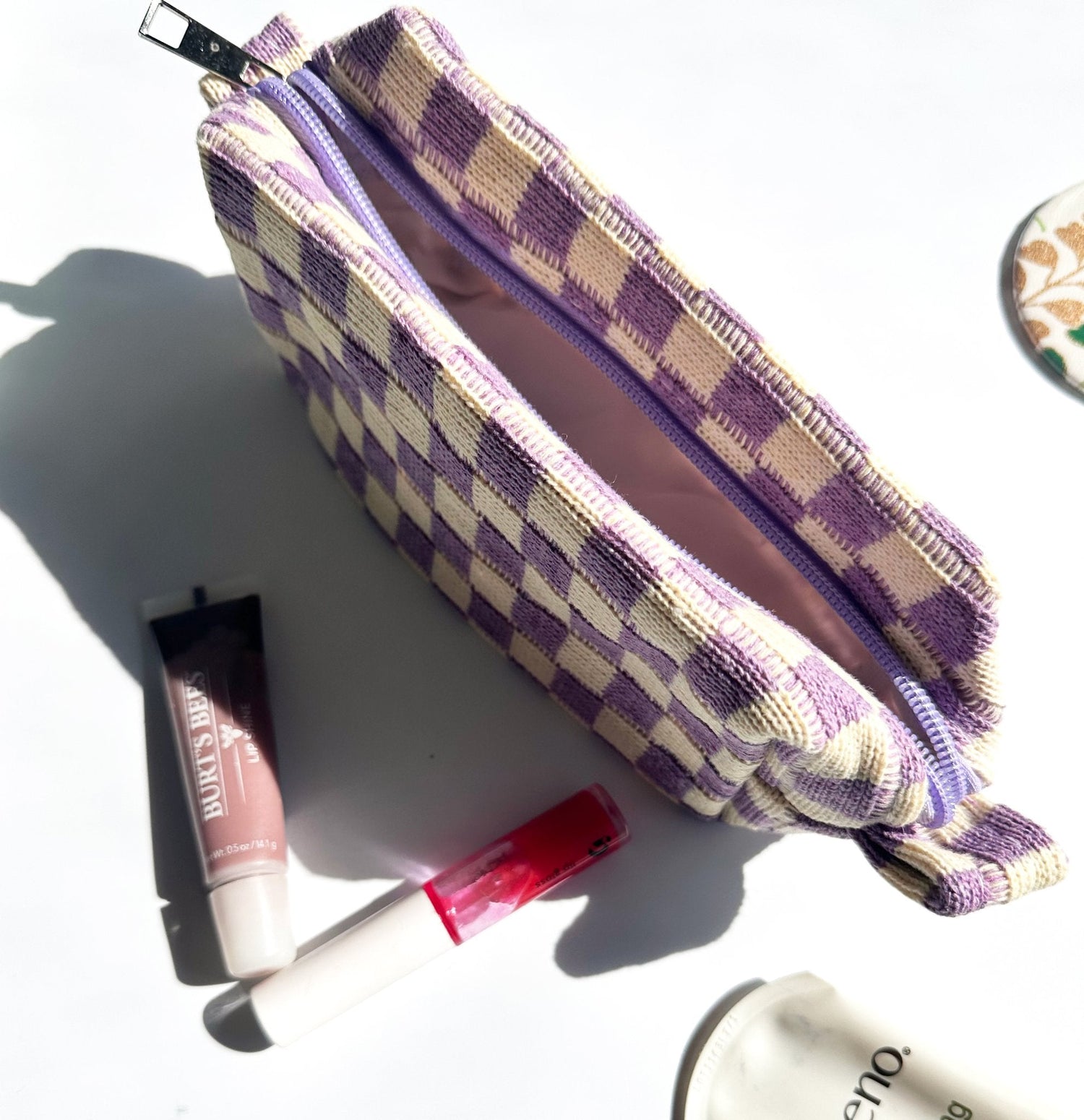 NEW ITEM: Checker Makeup Pouch // Purple - notebooks & honey