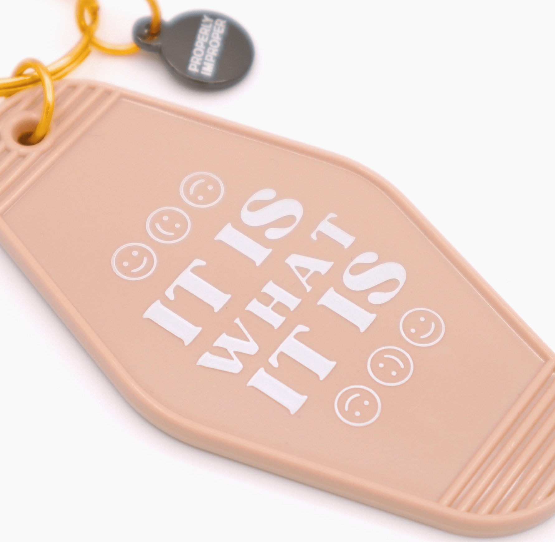 NEW ITEM: Hot Stamped Motel Keychain // It Is What It Is - notebooks & honey