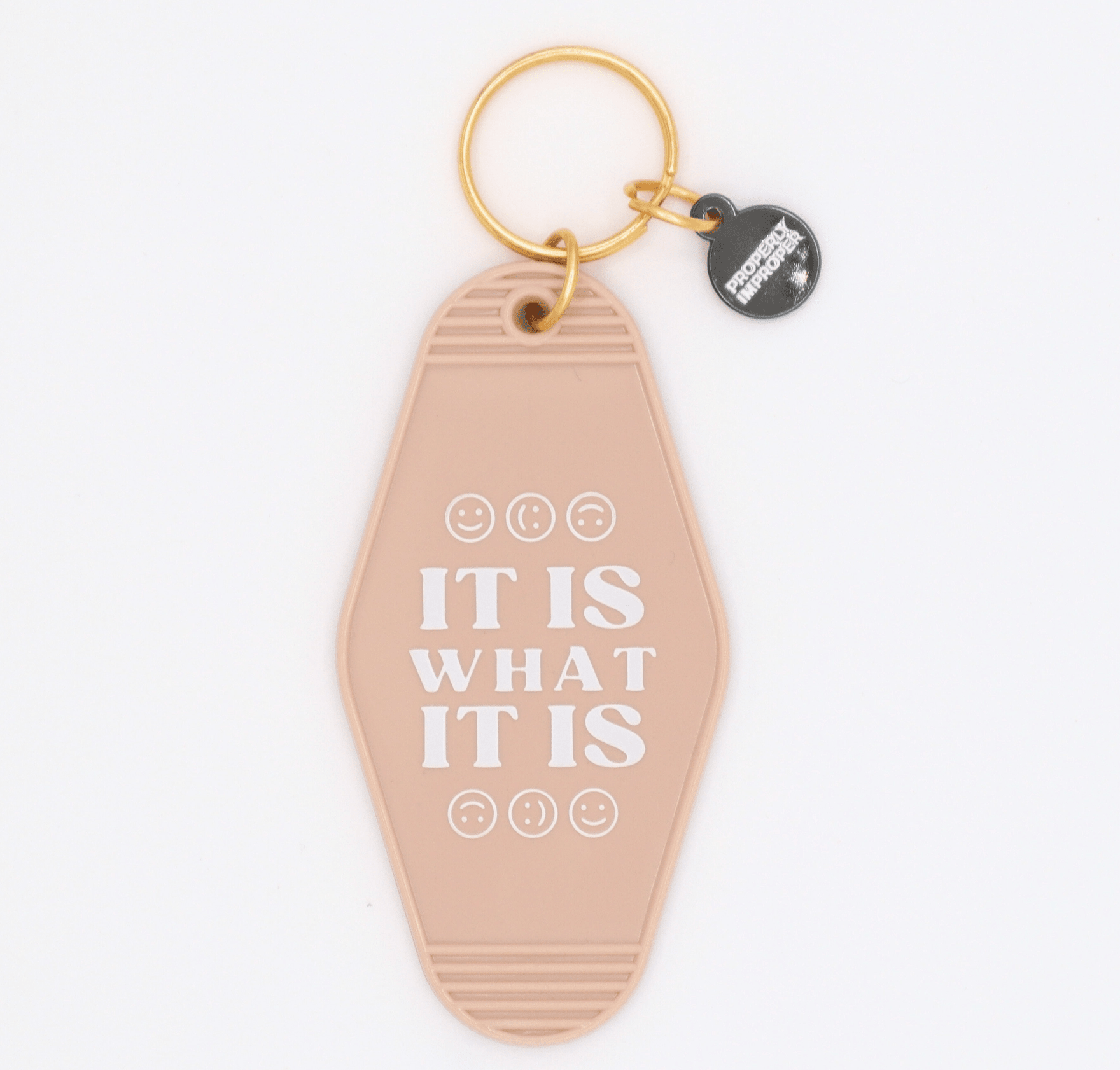 NEW ITEM: Hot Stamped Motel Keychain // It Is What It Is - notebooks & honey