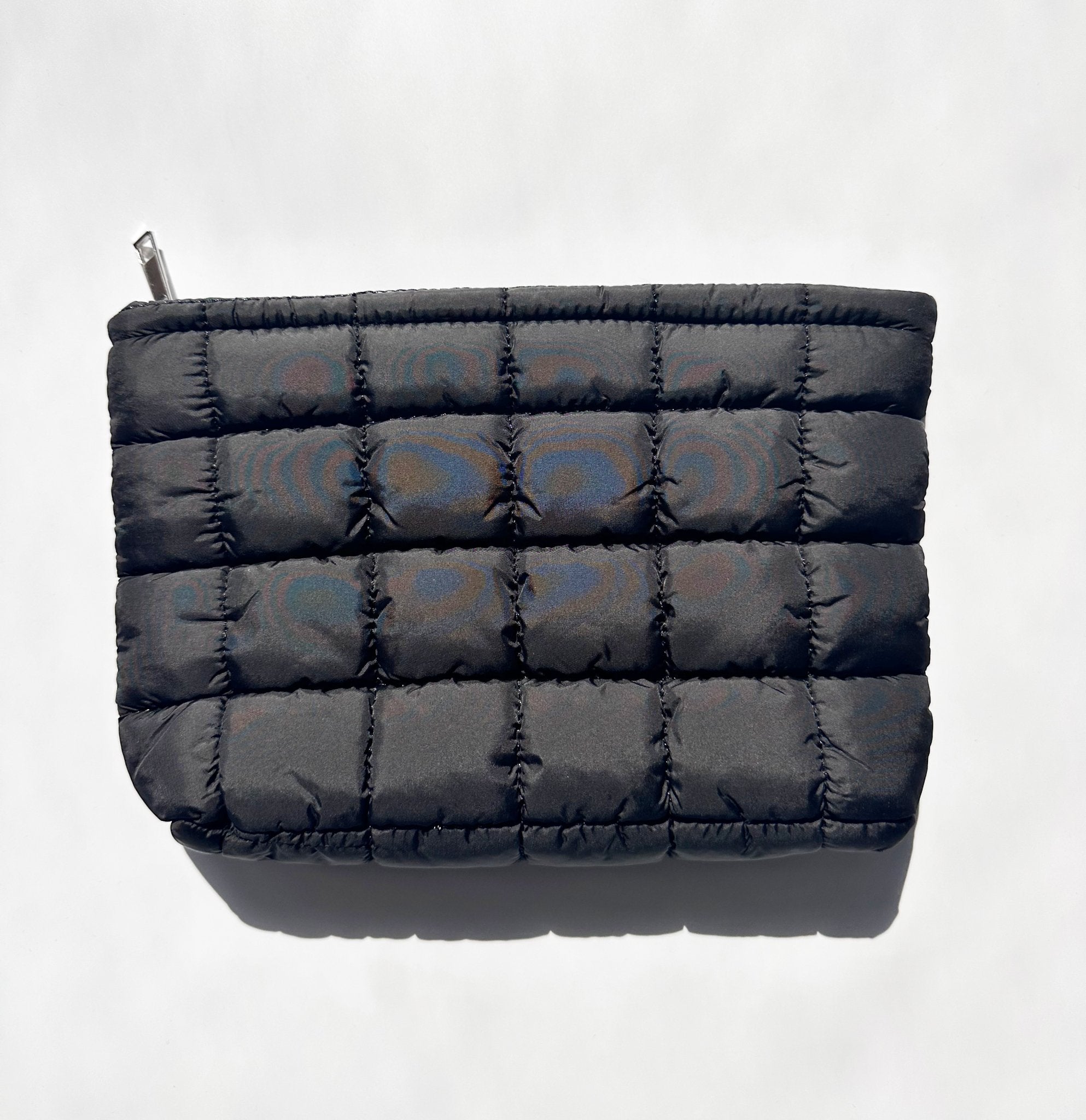 NEW ITEM: Quilted Puffy Makeup Pouch Clutch // BLACK - notebooks & honey