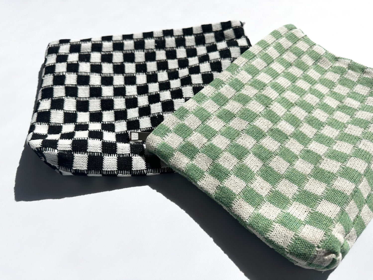 NEW ITEM: Travel Checker Makeup Pouch Bag // GREEN - notebooks & honey