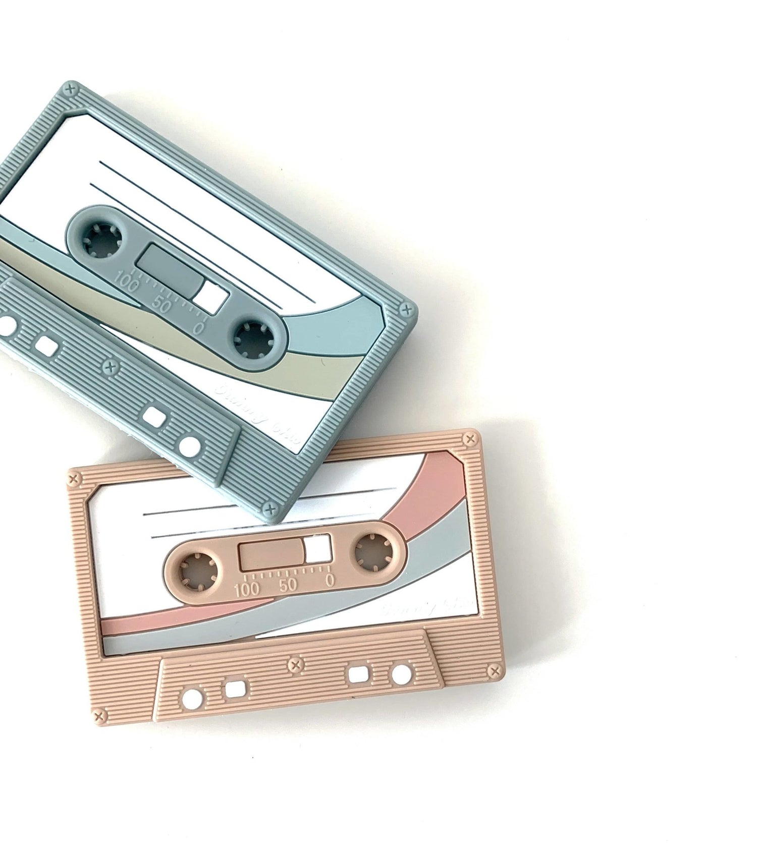 Cassette Tape Teether ( Light Grey ) - notebooks & honey