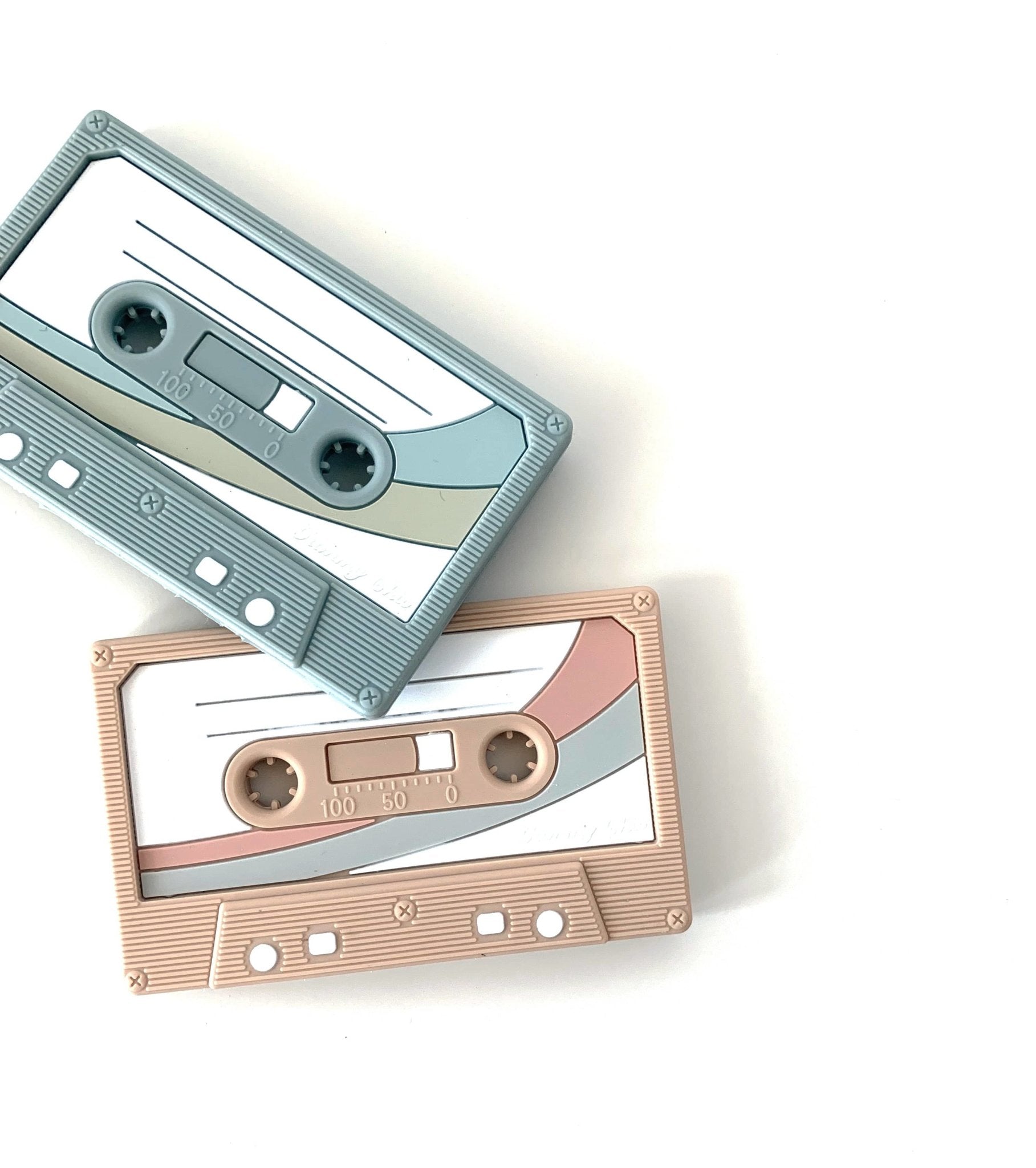 Cassette Tape Teether ( Light Grey ) - notebooks & honey