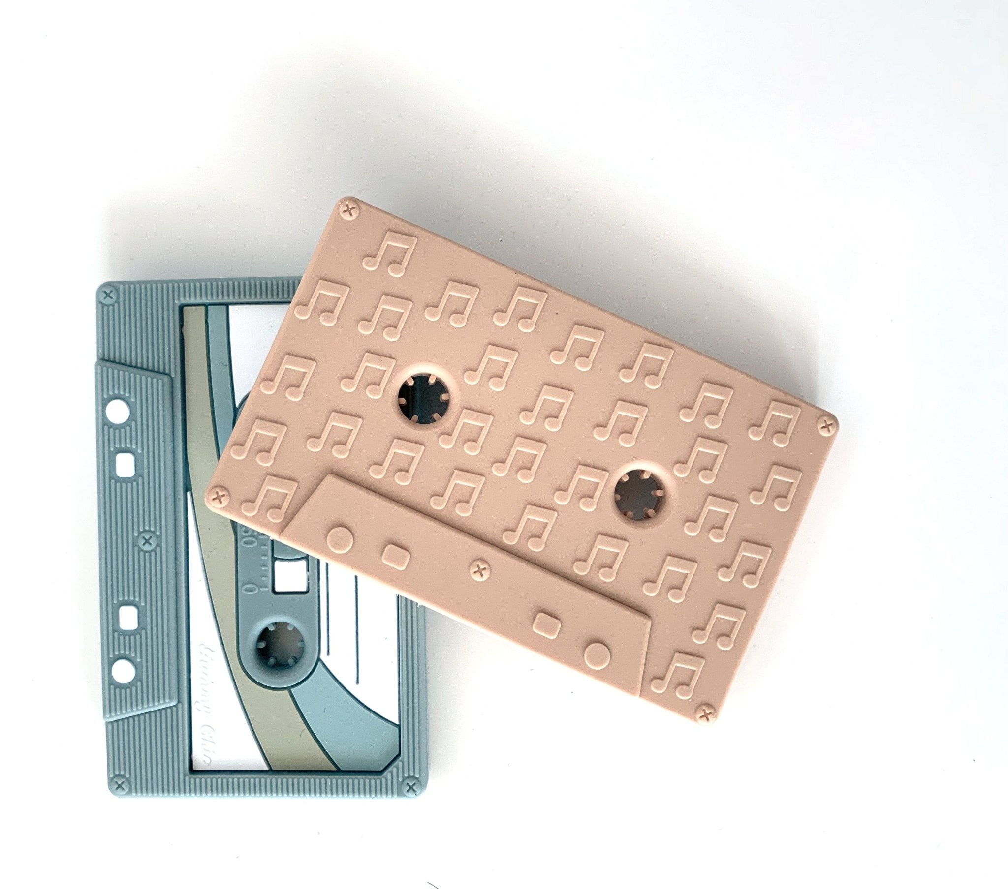 Cassette Tape Teether ( Oatmeal ) - notebooks &amp; honey