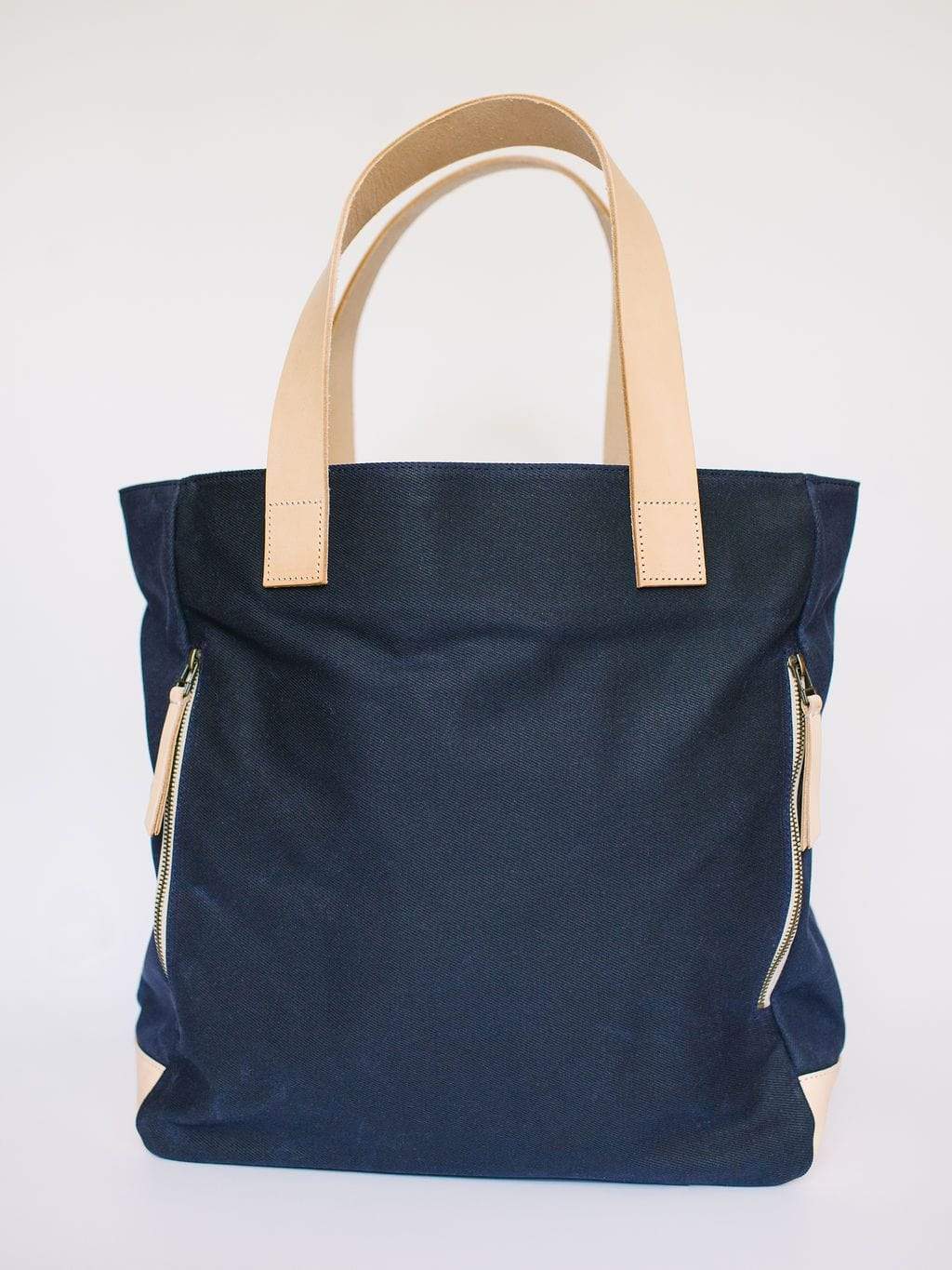 Navy Waxed Canvas Tote Bag - The Social Butterfly - notebooks & honey