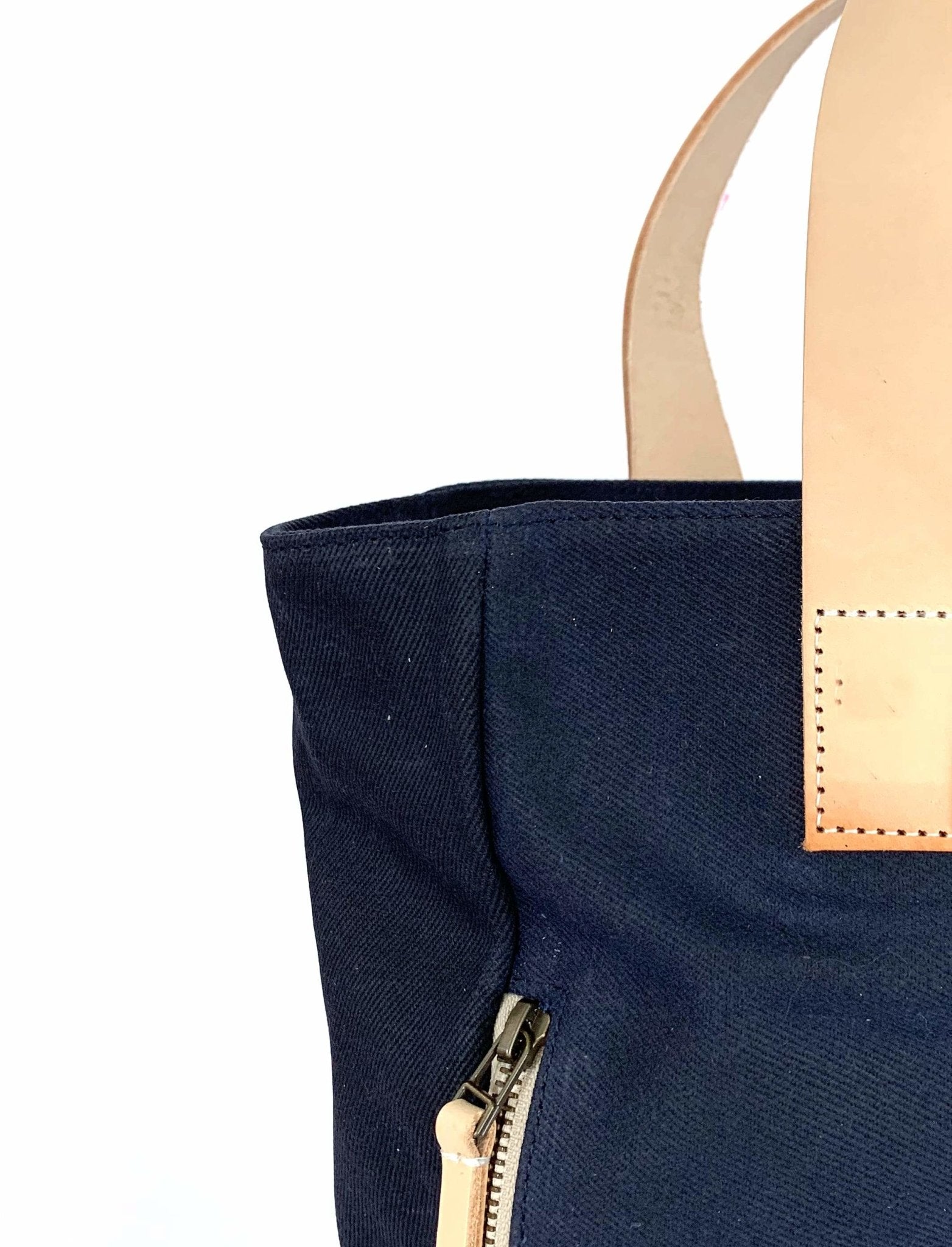 Navy Waxed Canvas Tote Bag - The Social Butterfly - notebooks & honey