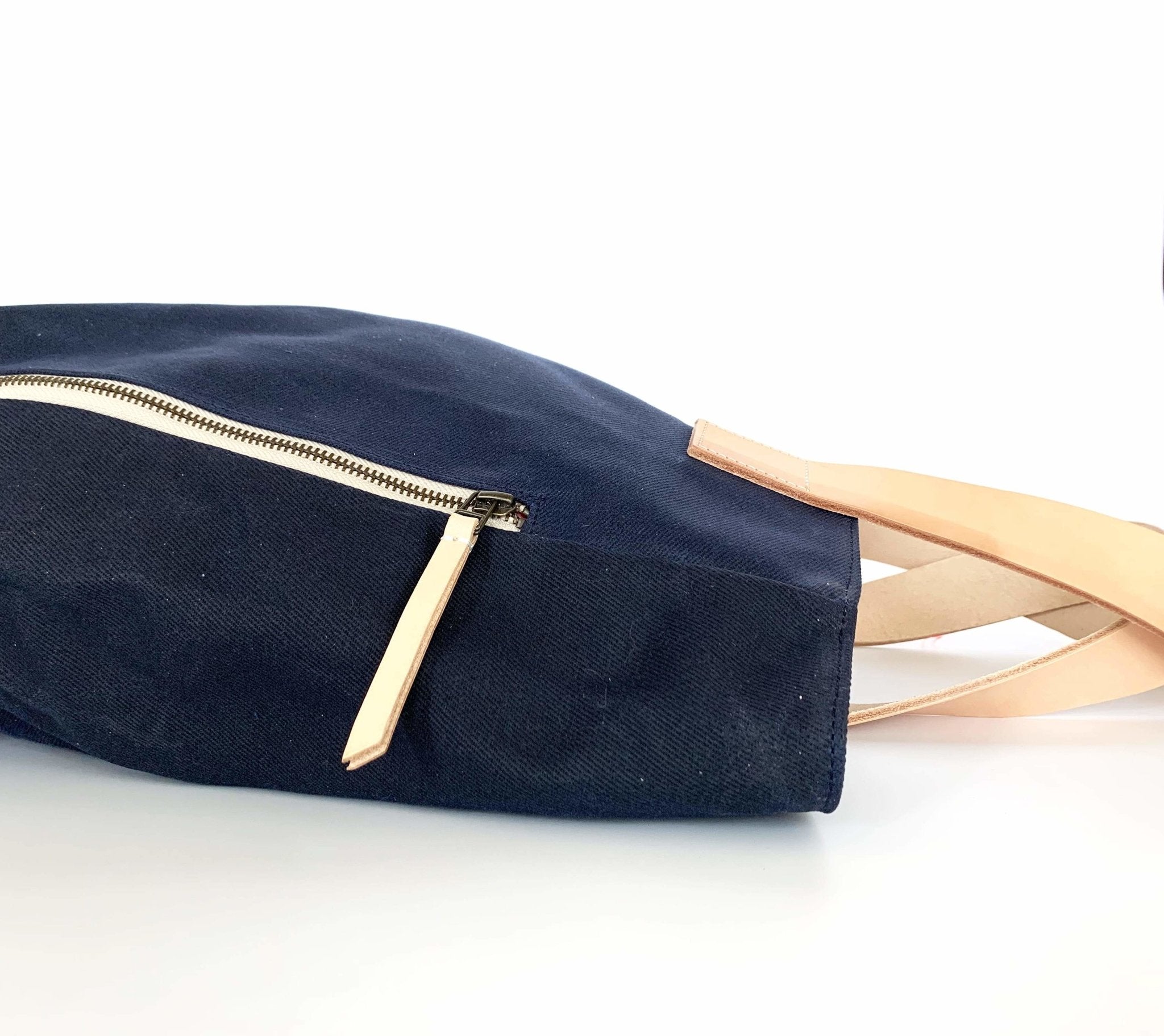 Navy Waxed Canvas Tote Bag - The Social Butterfly - notebooks & honey
