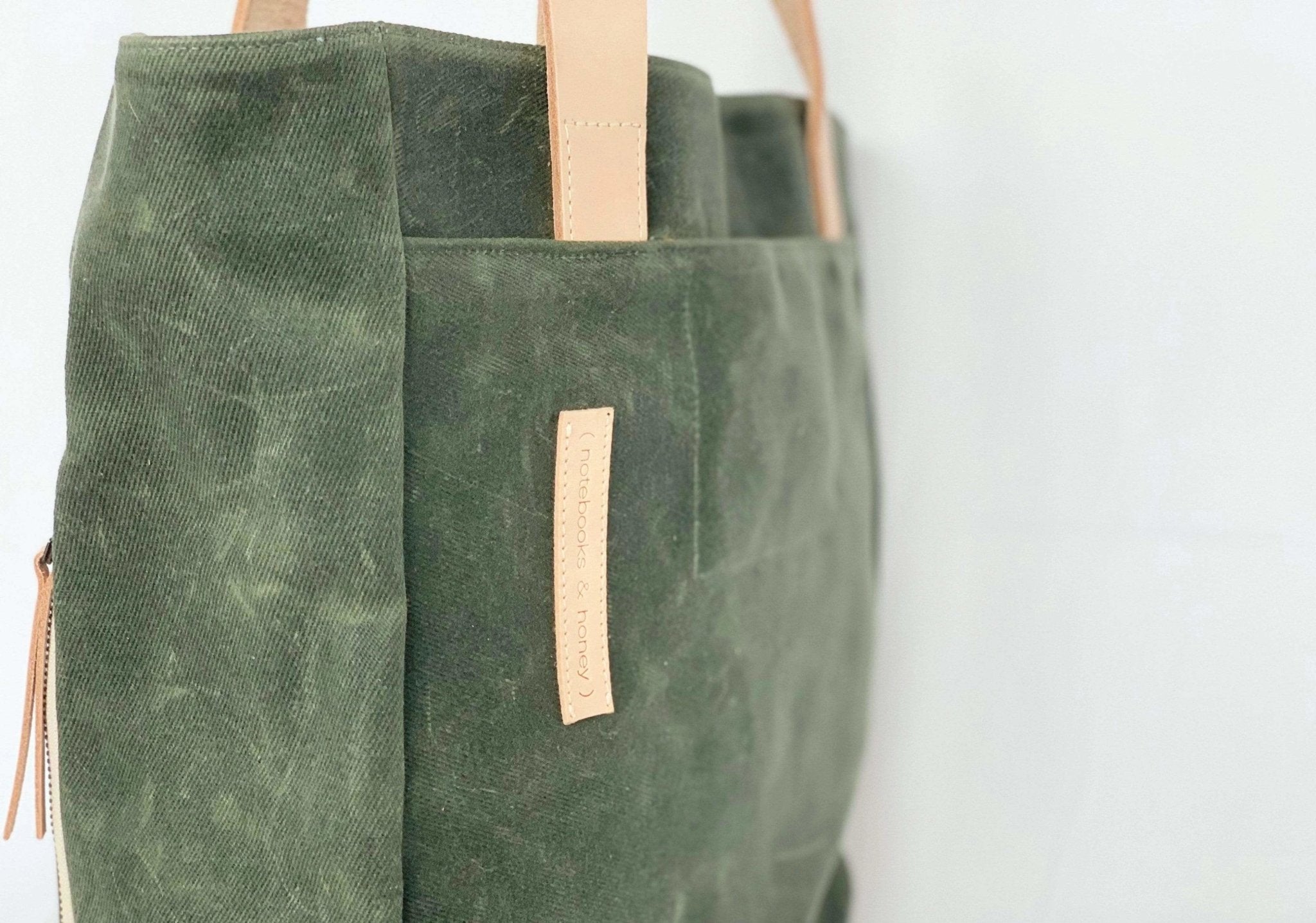 Olive Wax Canvas Tote Bag - The Wild One - notebooks & honey