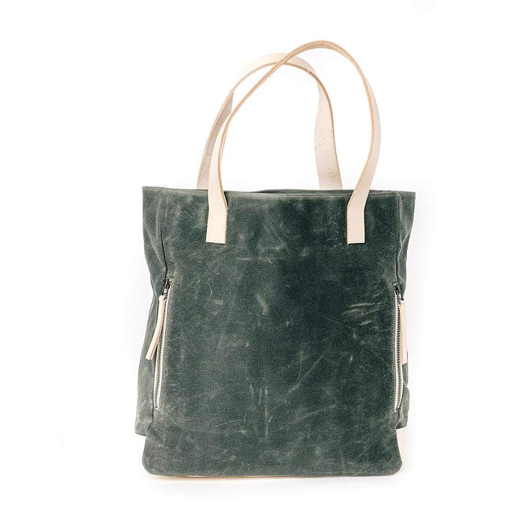 Olive Wax Canvas Tote Bag - The Wild One - notebooks & honey