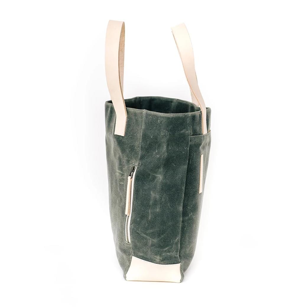 Olive Wax Canvas Tote Bag - The Wild One - notebooks & honey
