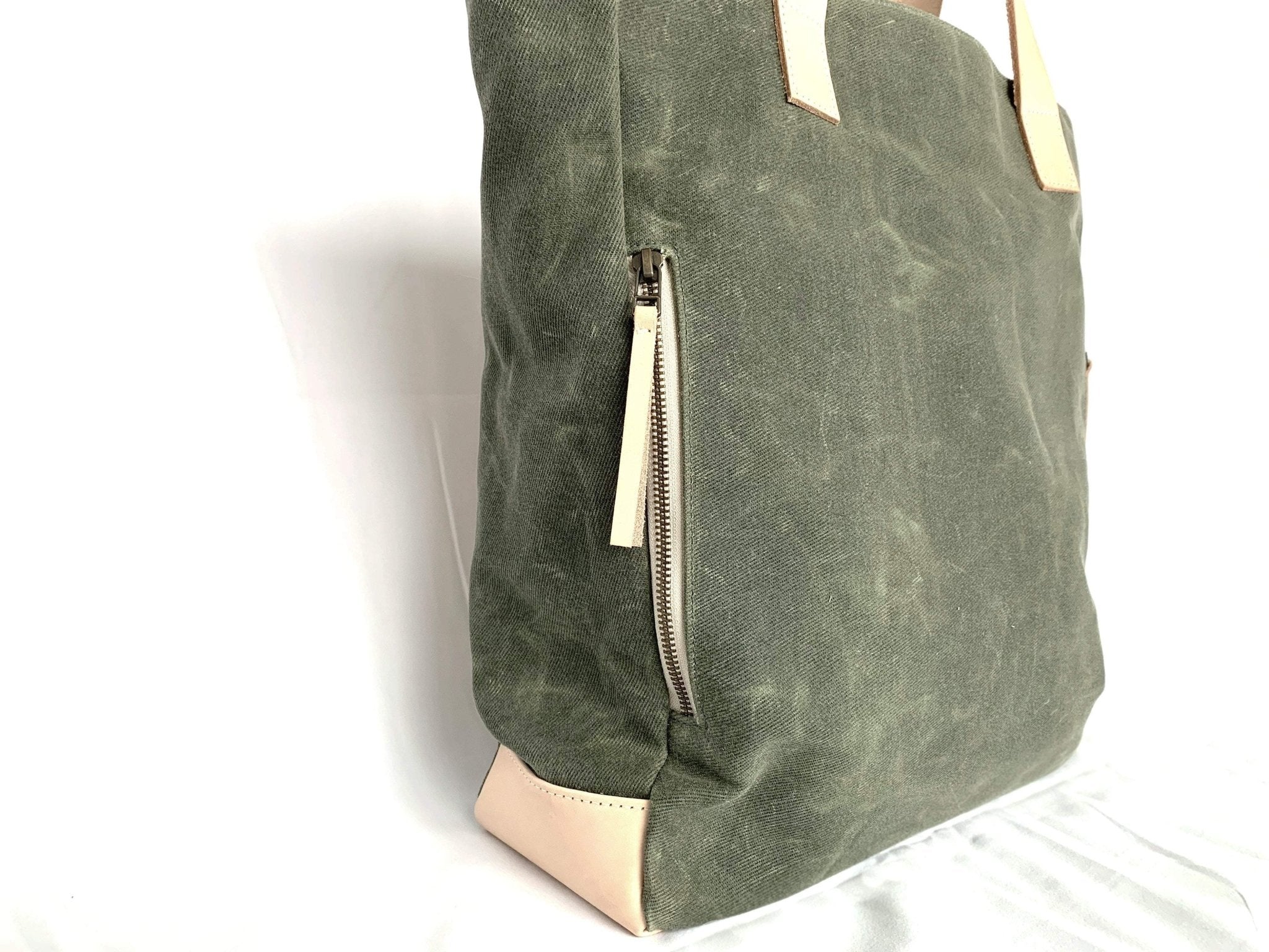 Olive Wax Canvas Tote Bag - The Wild One - notebooks & honey