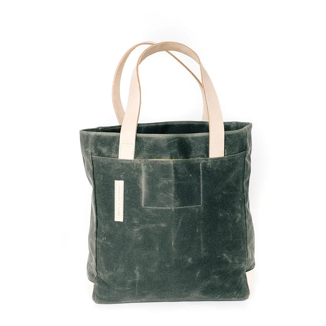 Olive Wax Canvas Tote Bag - The Wild One - notebooks & honey