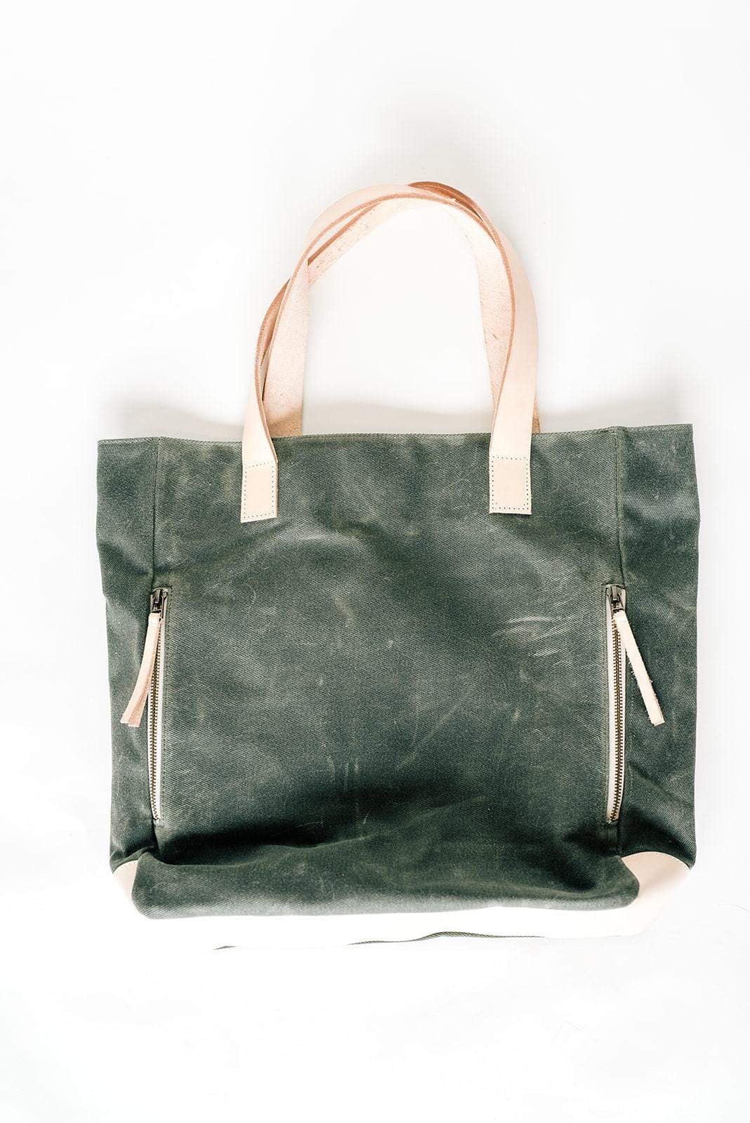Olive Wax Canvas Tote Bag - The Wild One - notebooks & honey