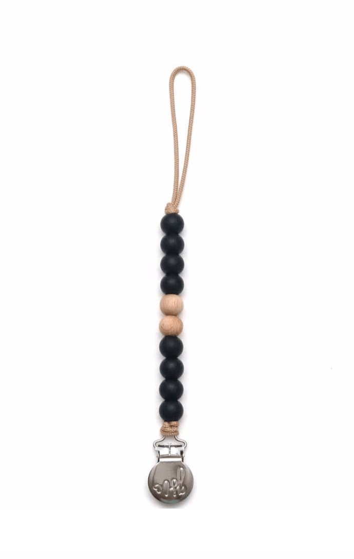 SALE PRICE - Pacifier Clip (Lennon) // BLACK - notebooks & honey