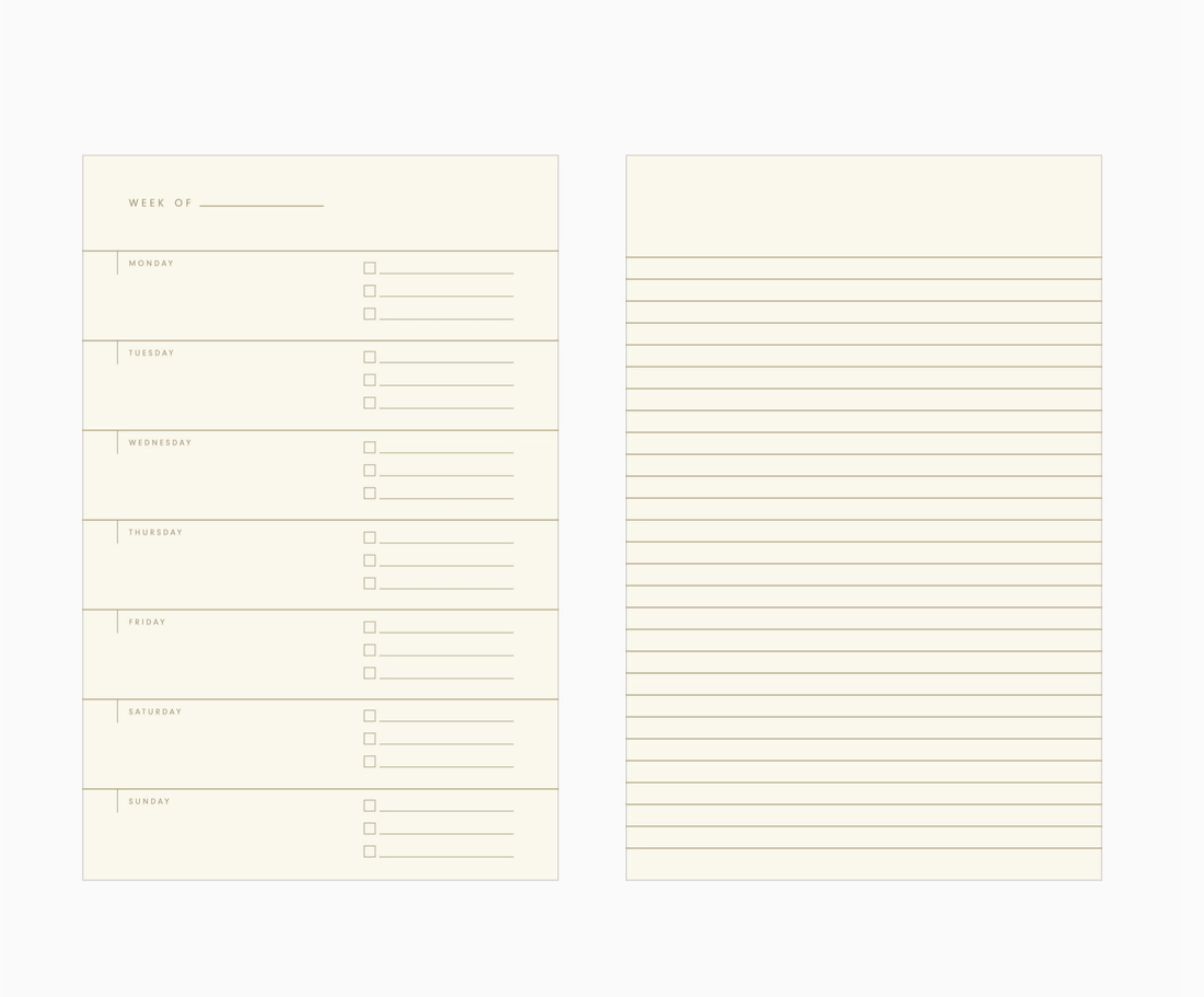 NEW ITEM! 24/7 Weekly Planner Journal - UNDATED - notebooks & honey