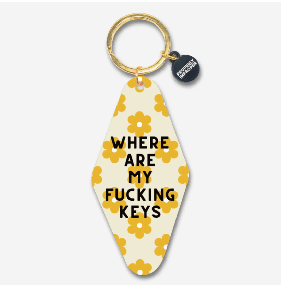 NEW ITEM: Hot Stamped Motel Keychain // Where are My Fucking Keys - notebooks &amp; honey