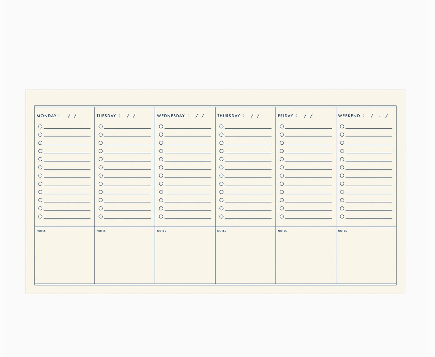 NEW ITEM! Weekly To Do Checklist // Weekly Planner - notebooks &amp; honey