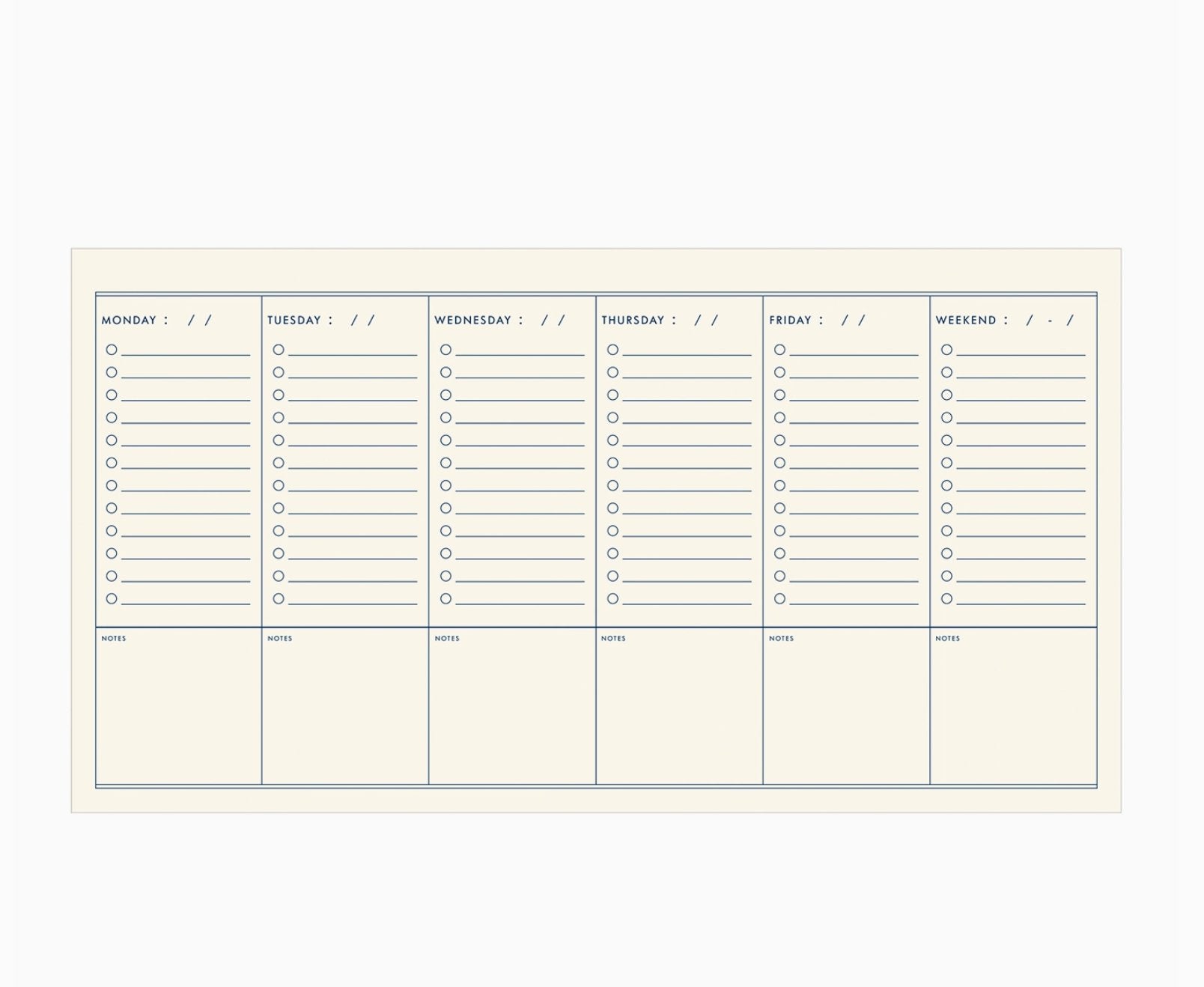 NEW ITEM! Weekly To Do Checklist // Weekly Planner - notebooks &amp; honey