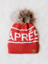 NEW (SEASONAL ITEM): Aprés Ski Winter Pom Pom Beanie Hat - Red - notebooks & honey