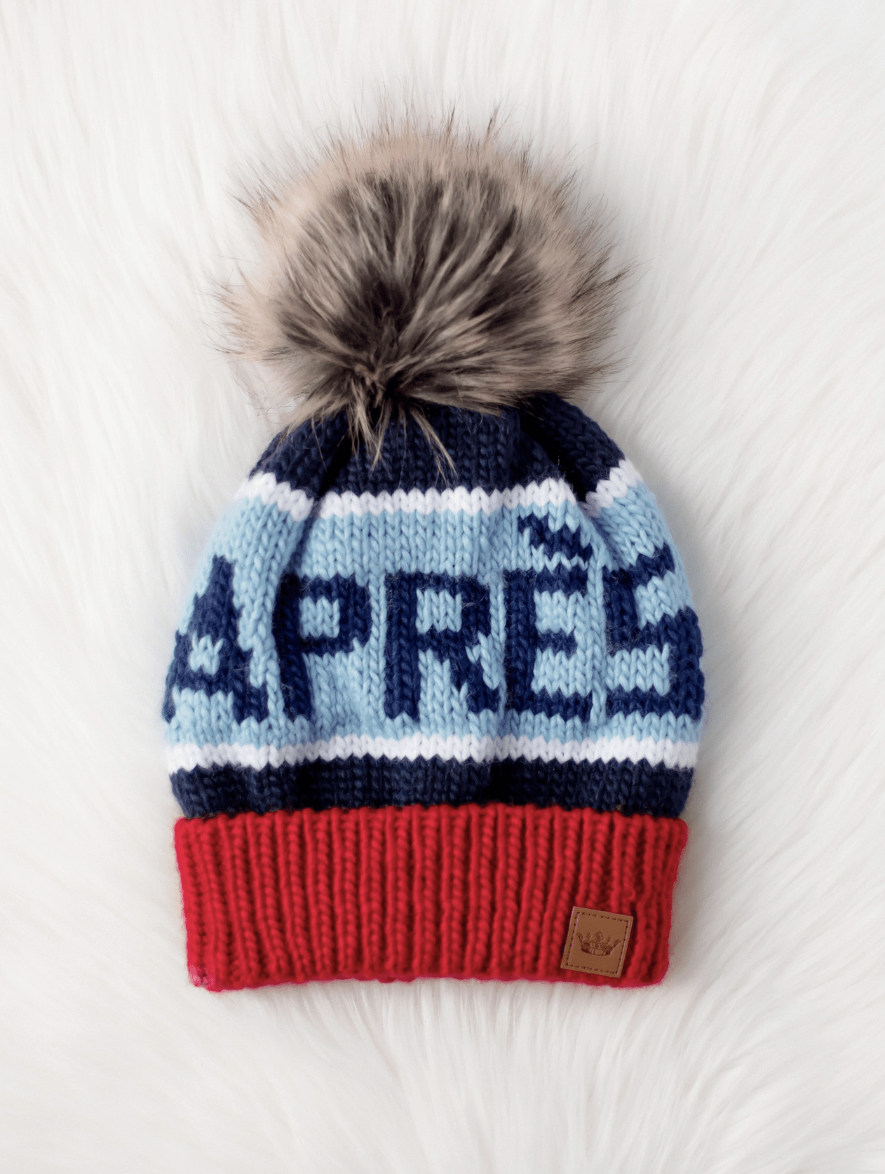 NEW (SEASONAL ITEM): Aprés Ski Winter Pom Pom Beanie Hat - Red / Blue / Navy - notebooks &amp; honey