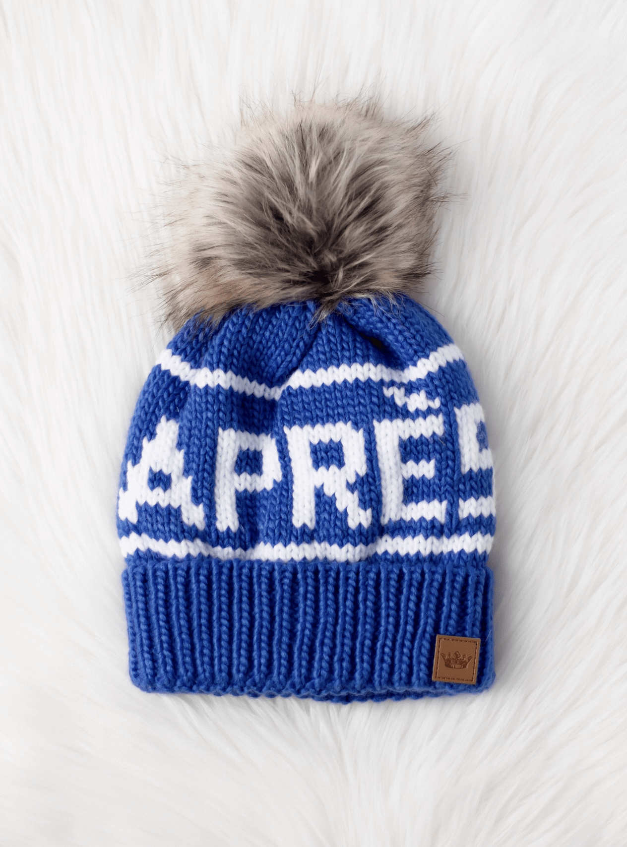 NEW (SEASONAL ITEM): Aprés Ski Winter Pom Pom Beanie Hat - Royal Blue - notebooks &amp; honey