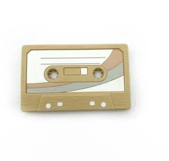 Cassette Tape Teether ( Oatmeal ) - notebooks &amp; honey