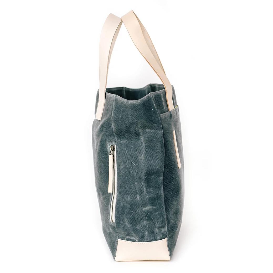 Charcoal Grey Wax Canvas Tote Bag - The Morning Person - notebooks &amp; honey