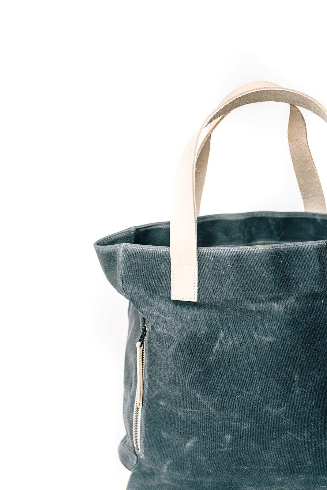 Charcoal Grey Wax Canvas Tote Bag - The Morning Person - notebooks &amp; honey