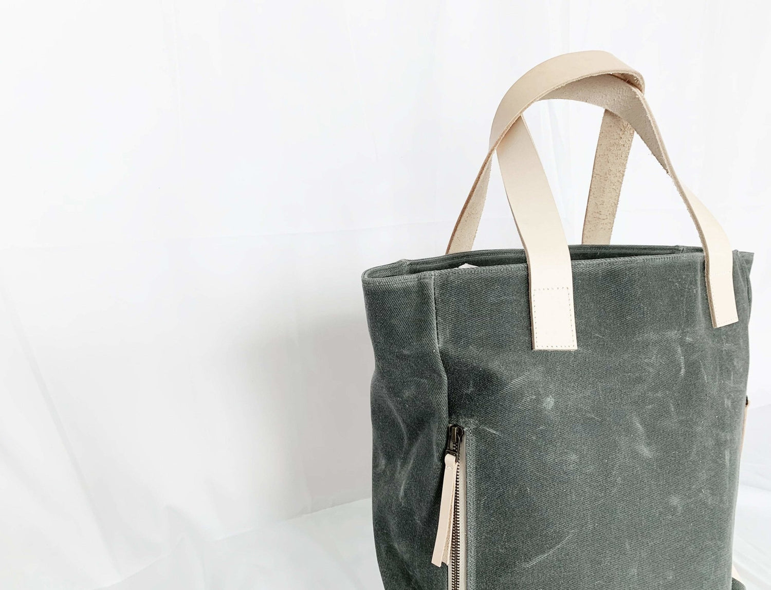 Charcoal Grey Wax Canvas Tote Bag - The Morning Person - notebooks &amp; honey