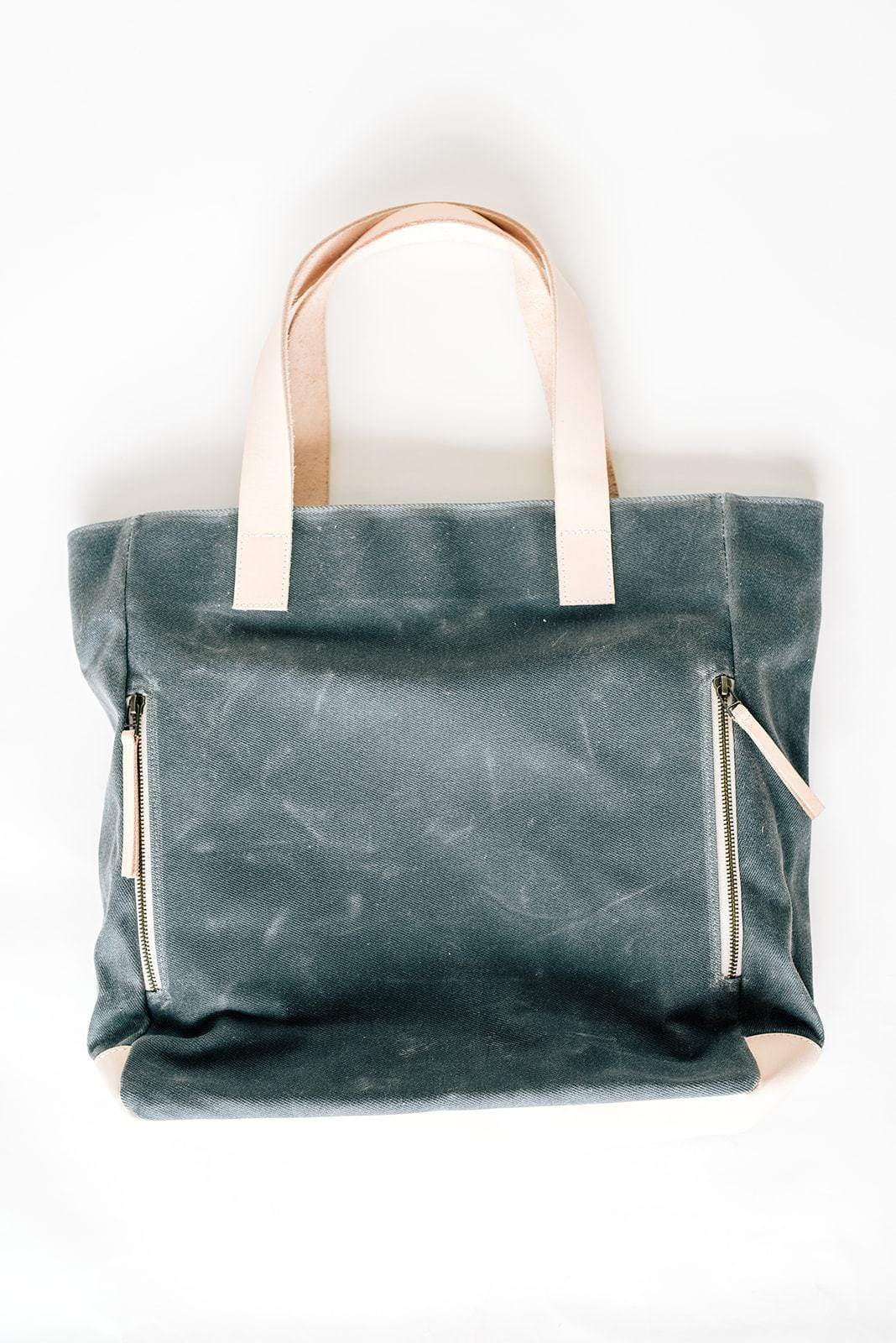 Charcoal Grey Wax Canvas Tote Bag - The Morning Person - notebooks &amp; honey