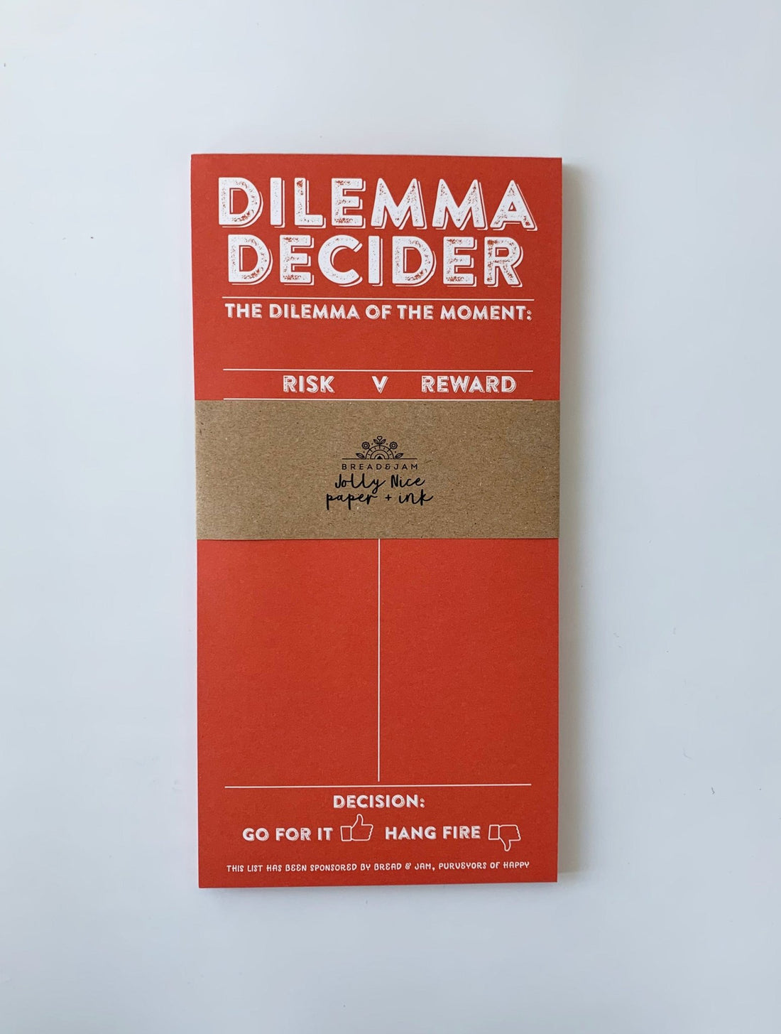Dilemma Decider Notepad - notebooks &amp; honey
