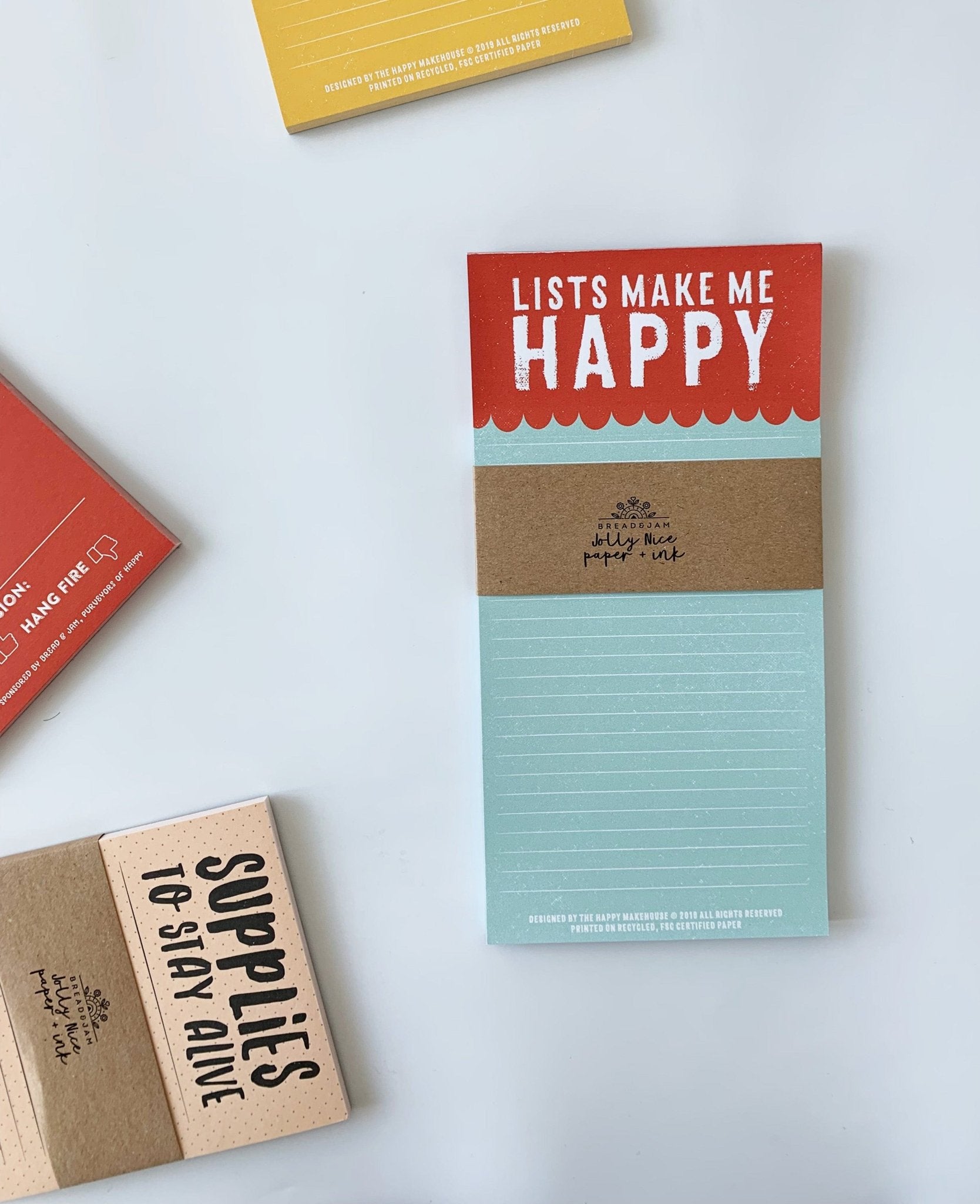 Lists Make Me Happy Notepad - notebooks &amp; honey