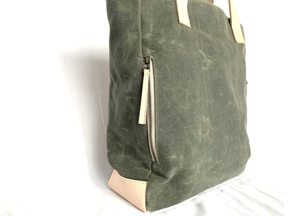 Olive Wax Canvas Tote Bag - The Wild One - notebooks &amp; honey